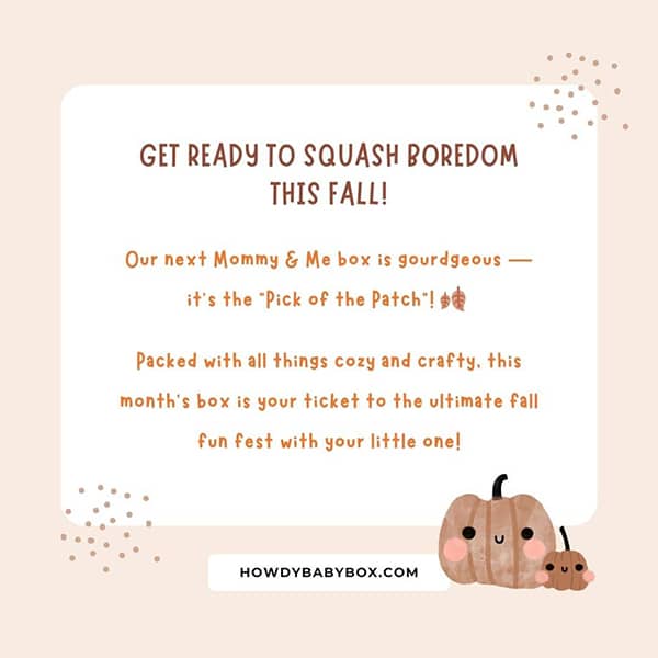 Howdy Baby subscription boxes for new moms October 2024 theme teaser card