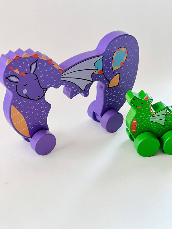 dragon rolling toy from the March 2023 Howdy Baby toddler subscription box