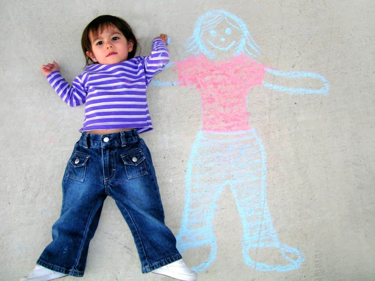 toddler chalk tracing activity ideas