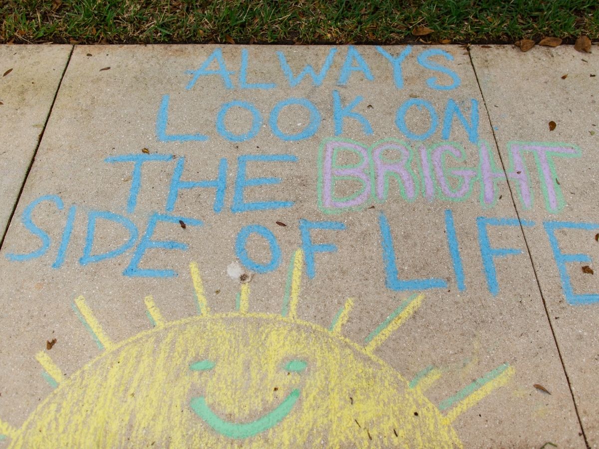 always look on the bright side of life walk your chalk mural