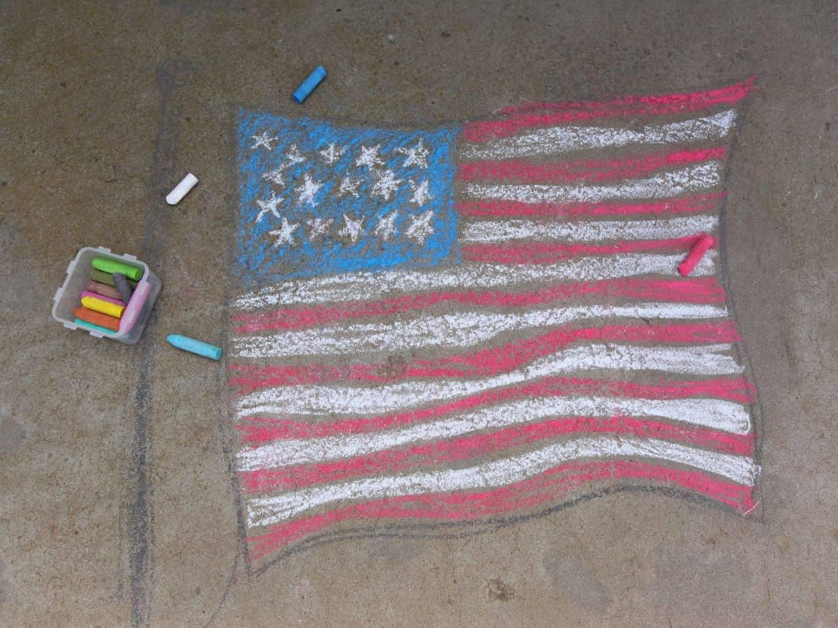 4th of july chalk art kids drawing ideas