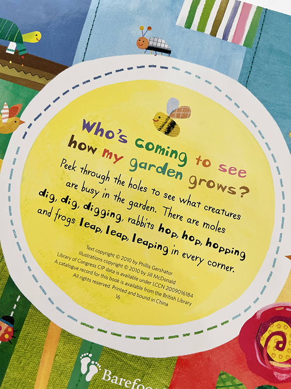 whos in the garden kids board book