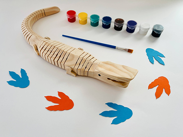 kids wooden crocodile toy craft kit