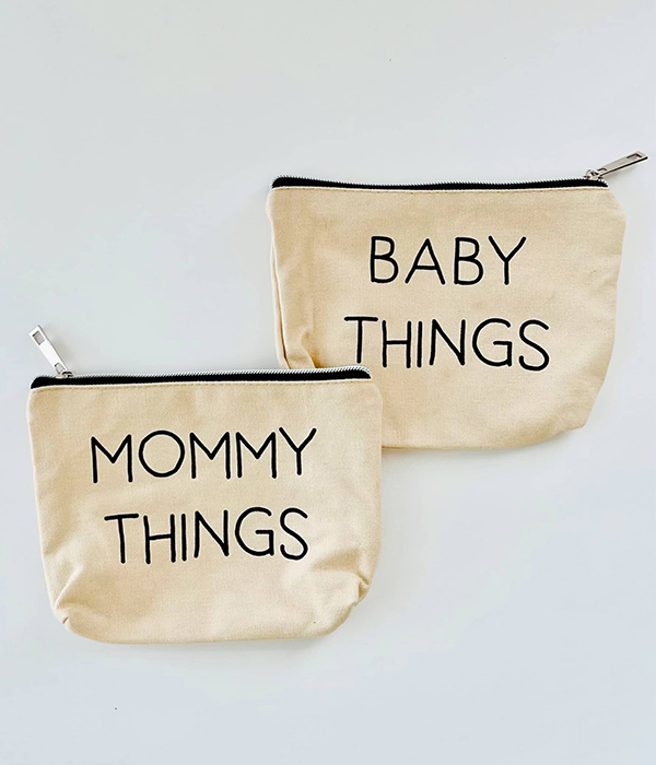 mommy things baby things zippered travel tote