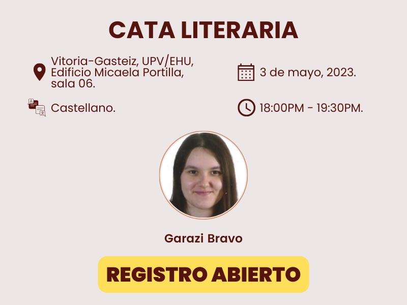 Cata literaria del miércoles 3 de mayo Cata literaria del miércoles 3 de mayo