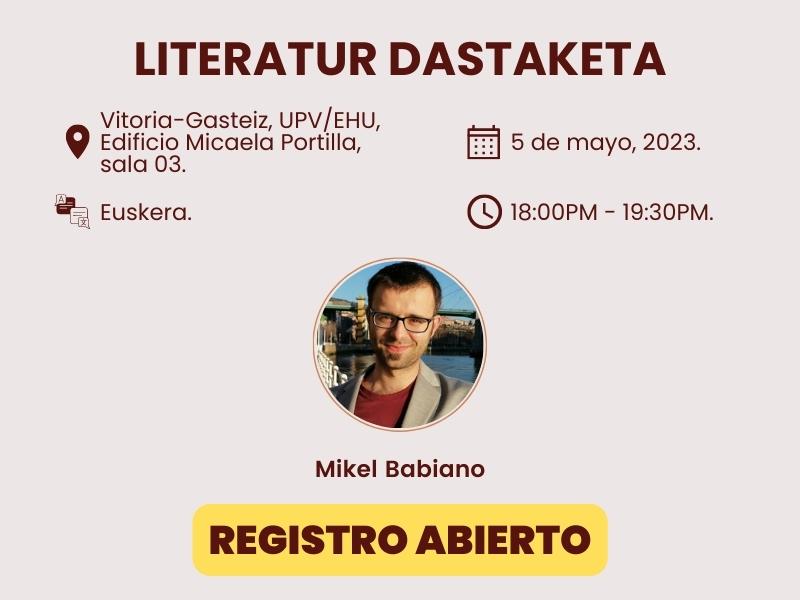 Cata literaria en euskera del viernes 5 de mayo Cata literaria en euskera del viernes 5 de mayo