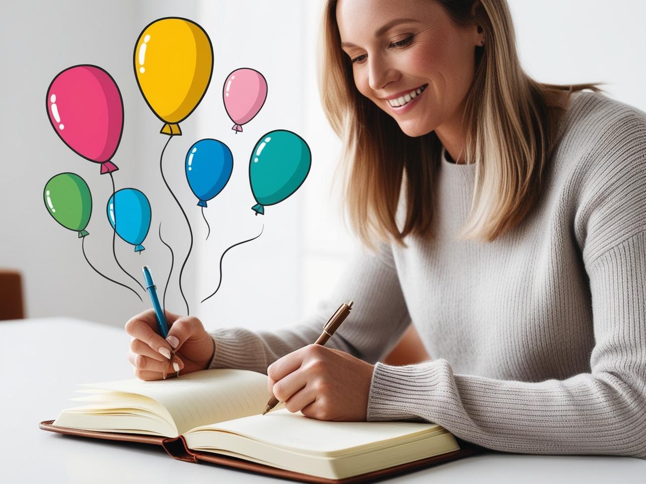 225-a-woman-writing-in-a-journal-with-cartoon-style-balloons-of-different-colors-r-17332554986247.jpg