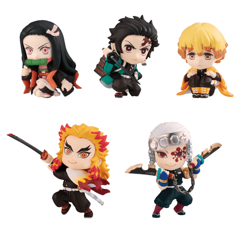 Mini Figurine Demon Slayer de Tanjiro, Zenitsu, Nezuko, Rengoko et Tengen Figurine - Demon Slayer - Tanjiro - Zenitsu - Nezuko - Tengen - Rengoku