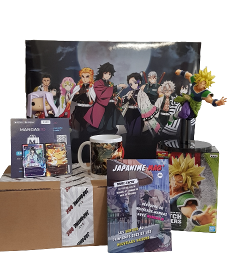 Les Box  Japanime  de mars, box manga men,suelles avec figurine, funko POP, poster, googies, accessoire, shonen  ou seinen
