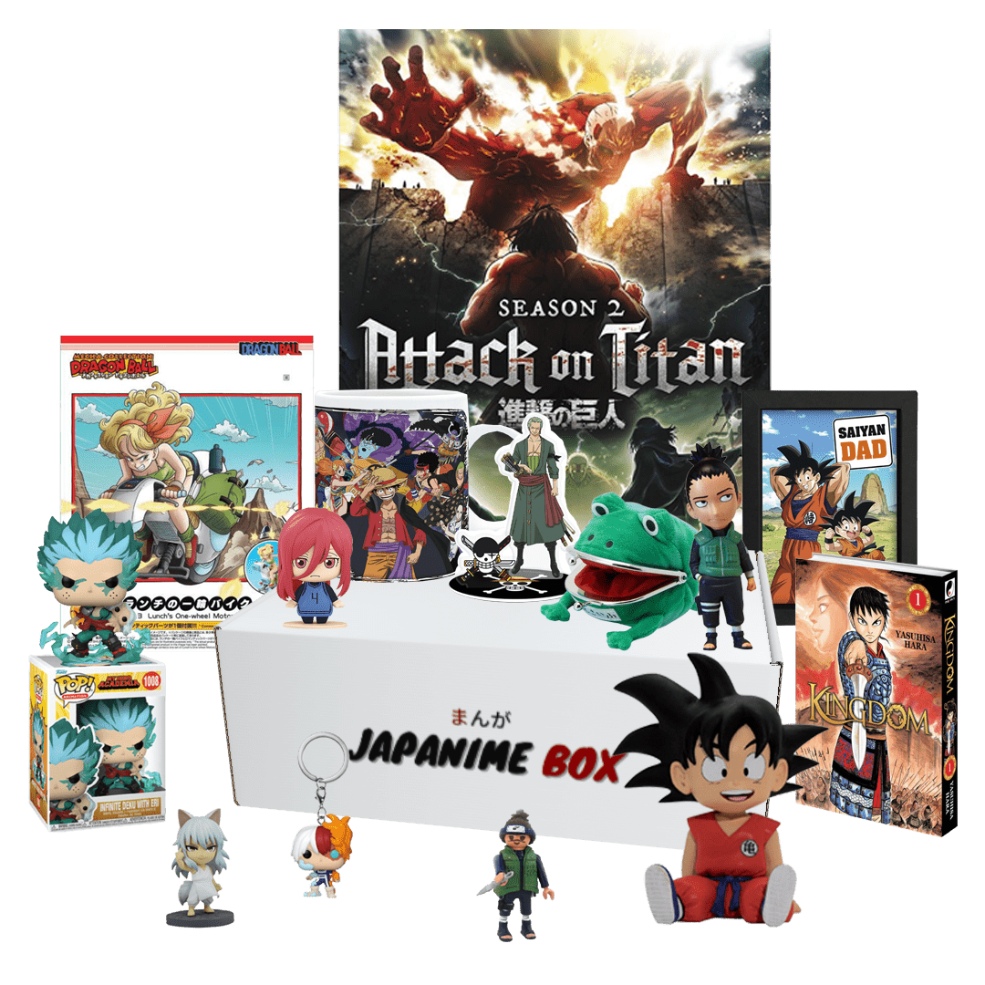 Objets manga supplémentaire box japanime cadeaux bonus - objets manga - FIgurine POP - Playmobile naruto - Poster manga - Manga meian - Mug one piece - figurine à construire dragon ball - pocket pop - Box japanime - box manga