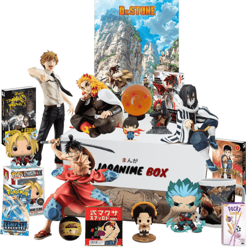 Manga box - Box manga - Japanime Box - box mensuelle - Box surprise - Box mystère - One piece - My Hero Academia - Demon Slayer - Pokemon - Attaque des titans