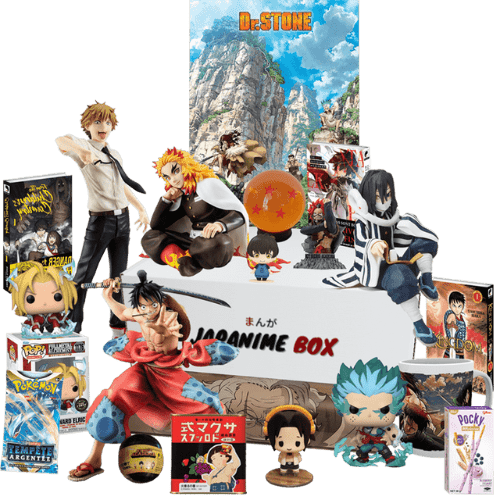 Japanime box, la box manga mensuelle Manga box - Box manga - Japanime Box - box mensuelle - Box surprise - Box mystère - One piece - My Hero Academia - Demon Slayer - Pokemon - Attaque des titans