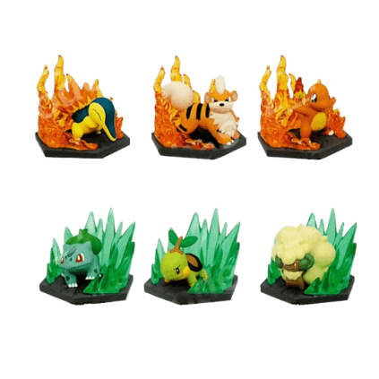 Gashapon Pokemon Accéssoire - Gashapon - Pokemon - Caninos - Salamèche - Héricendre - Bulbizarre - Tortipouss