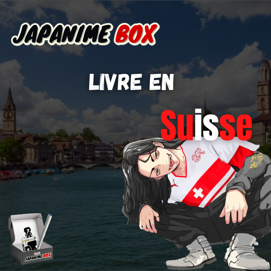 Japnime Box livre ses box manga en suisse, baji de tokyo revenger avec le maillot de la suisse