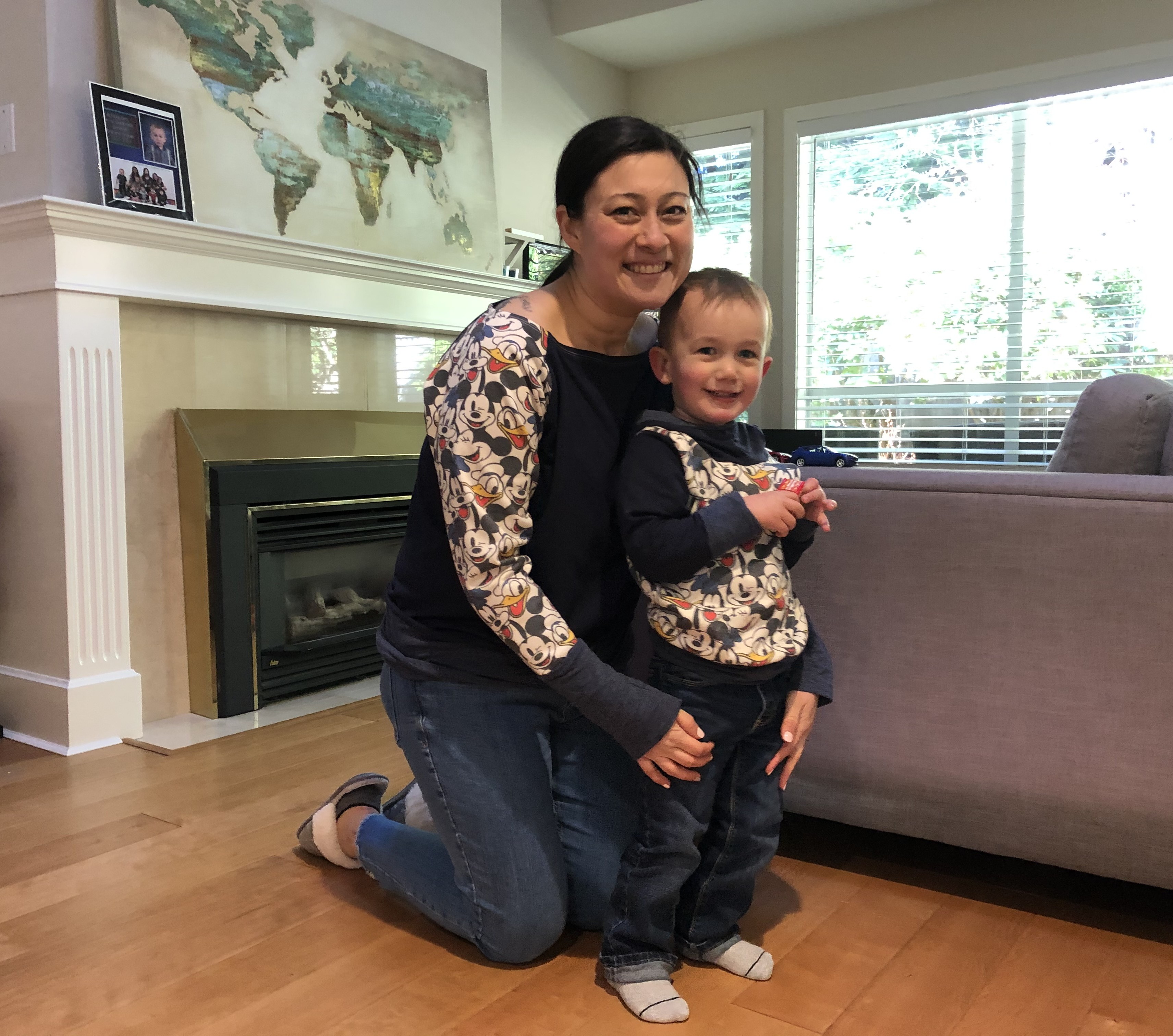 Miyuki teacher standing with her child