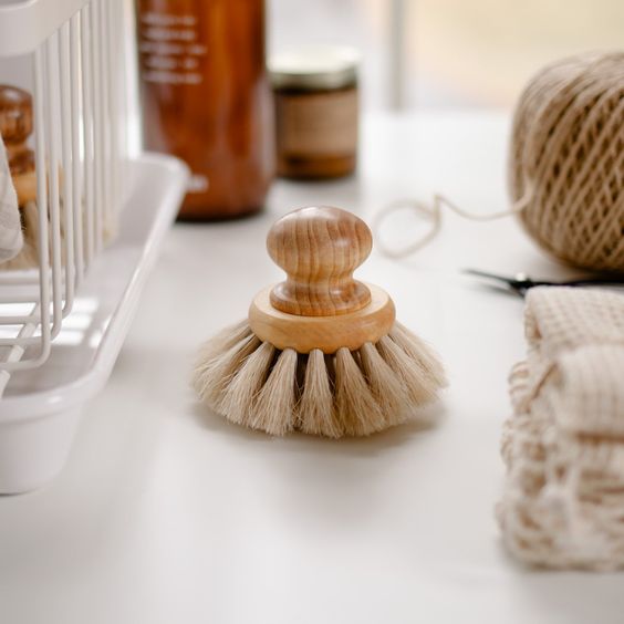scrubber brush scrubber brush is on the table