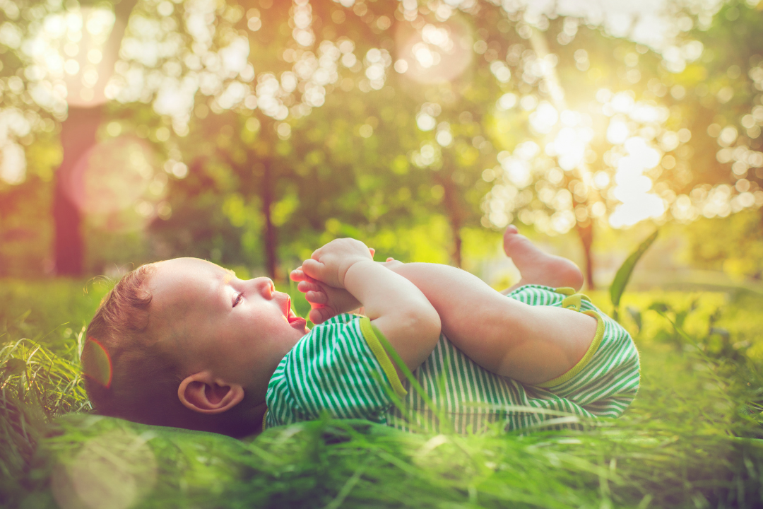 mamafrog eco-friendly baby products baby in grass