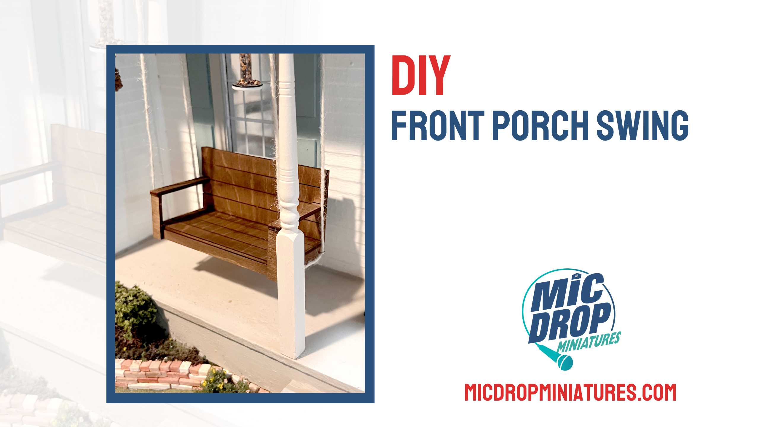 Dollhouse Miniature Front Porch Swing