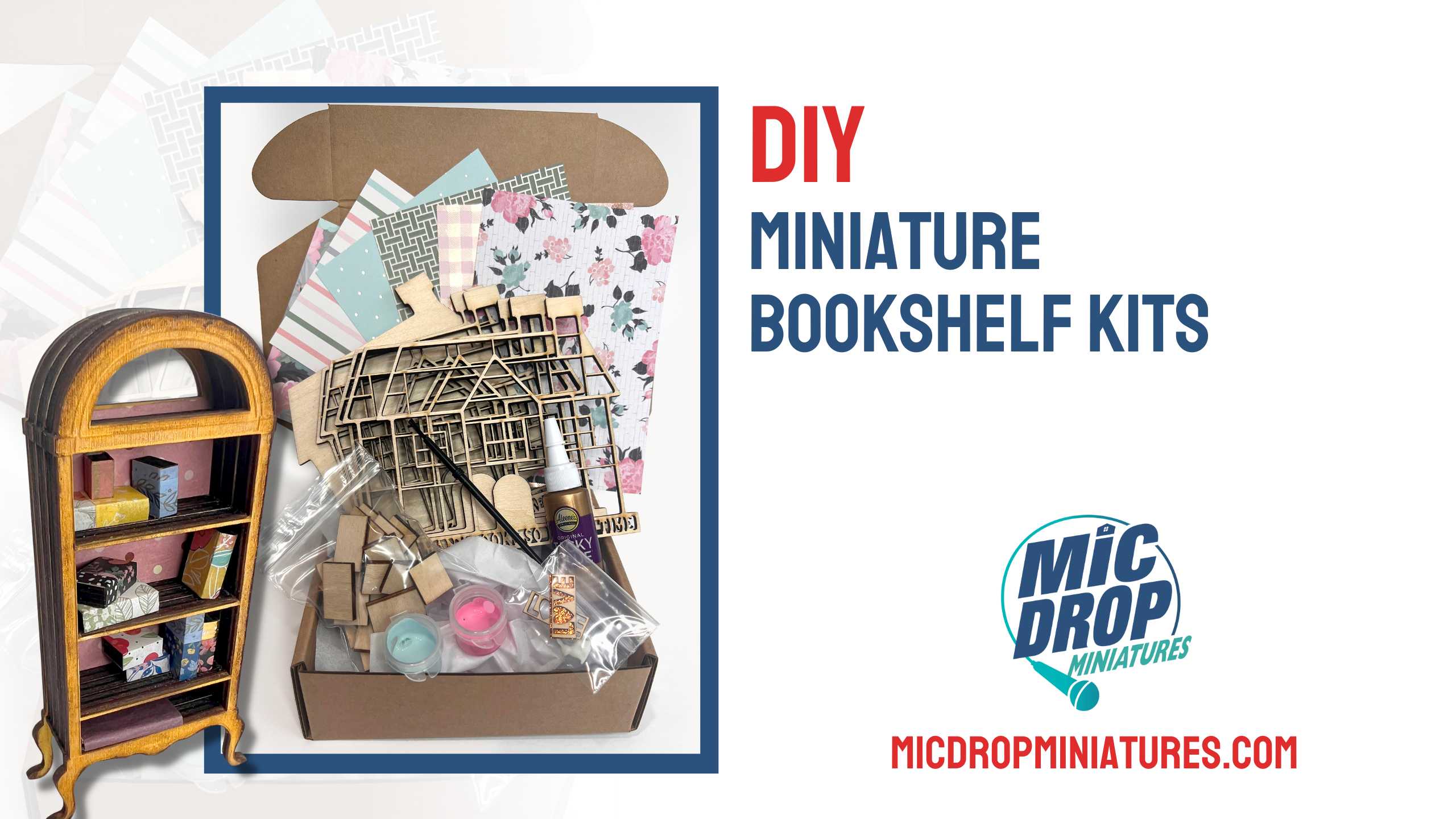 DIY Miniature Bookshelf Kits