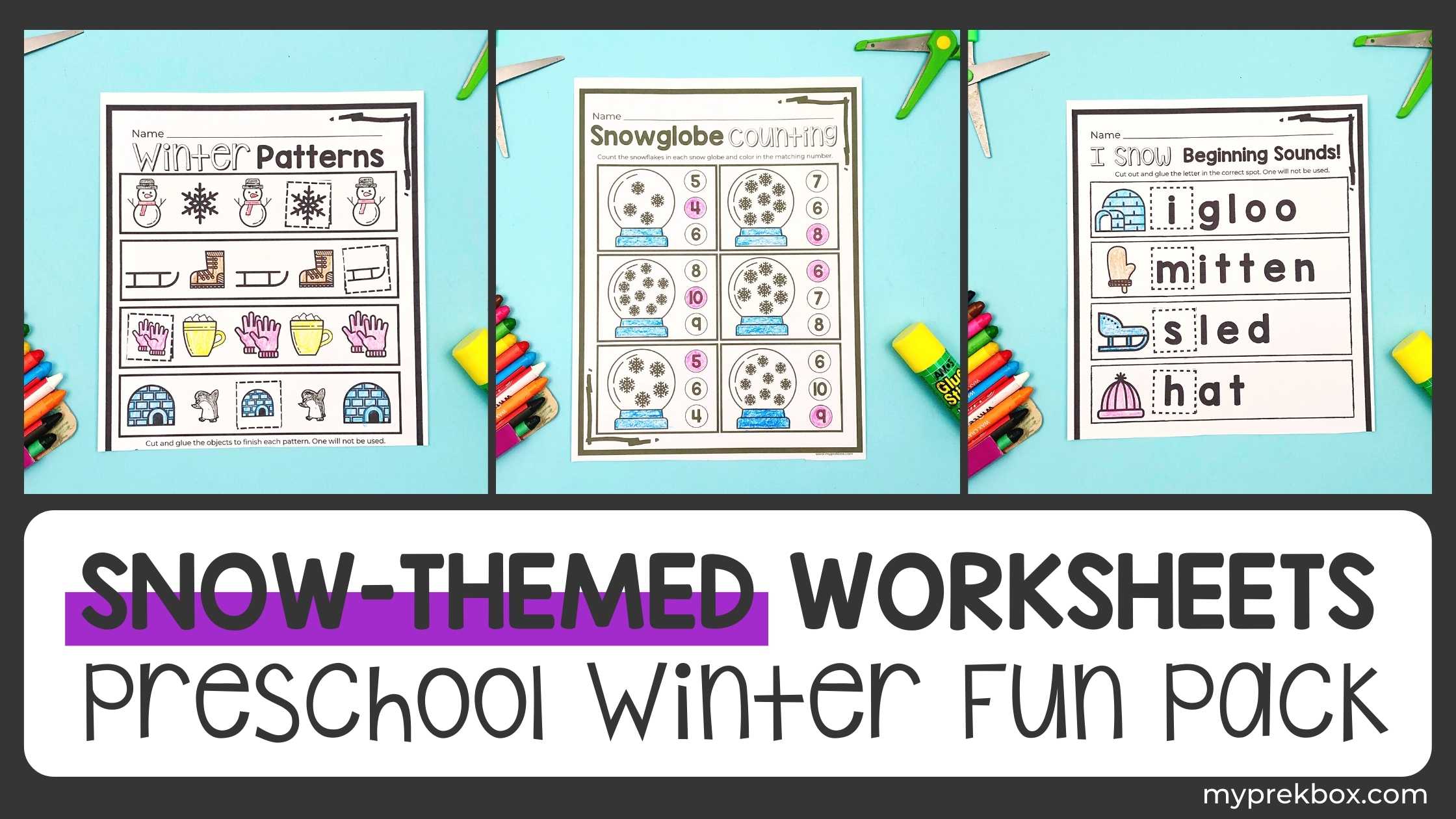 Snow Preschool Fun Pack: Sneak Peak of our Preschool Winter Worksheets