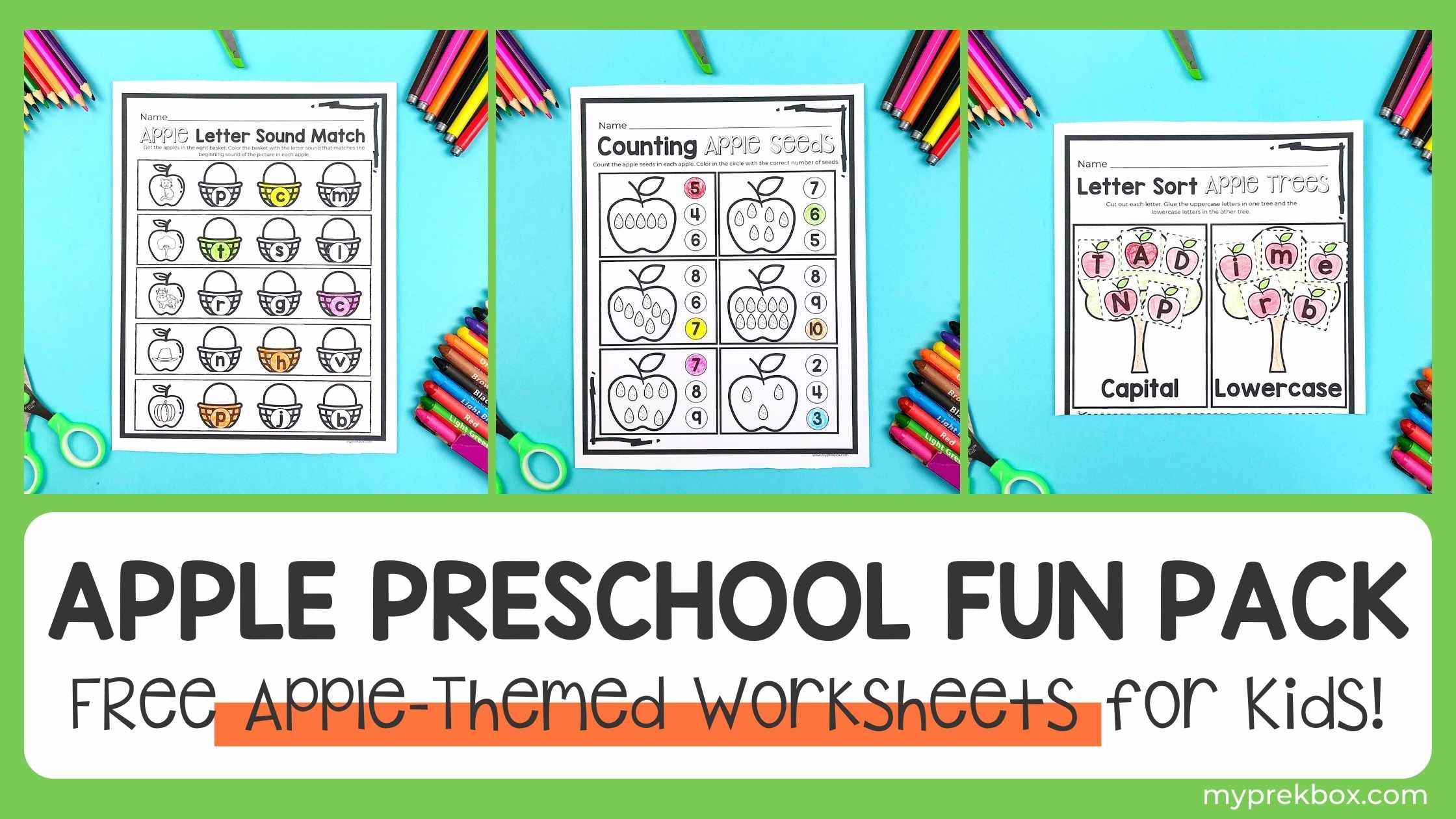 Free Apple Themed Preschool Worksheets