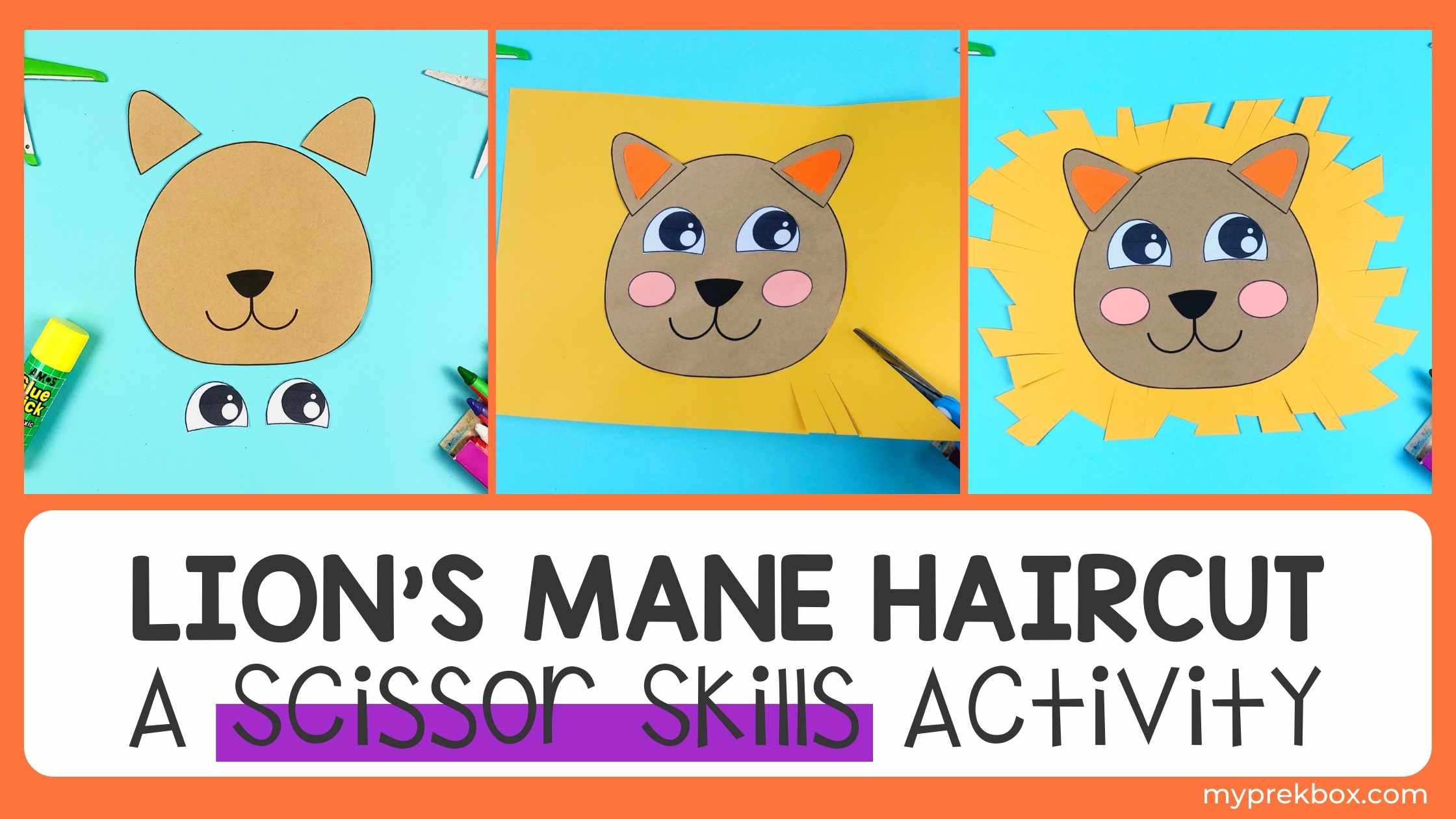 Cut the Lion's Mane: Easy Preschool Scissor Craft