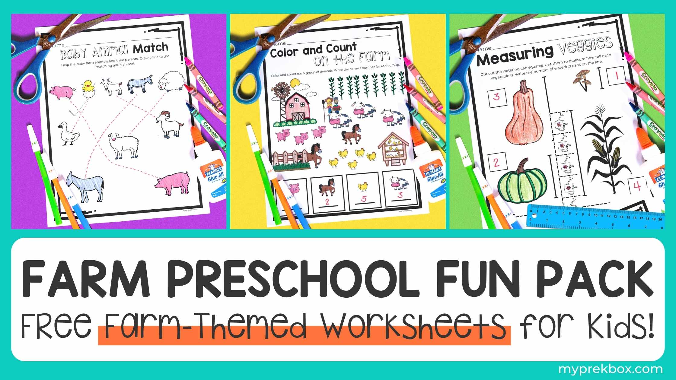 Free Farm Themed Preschool Worksheets