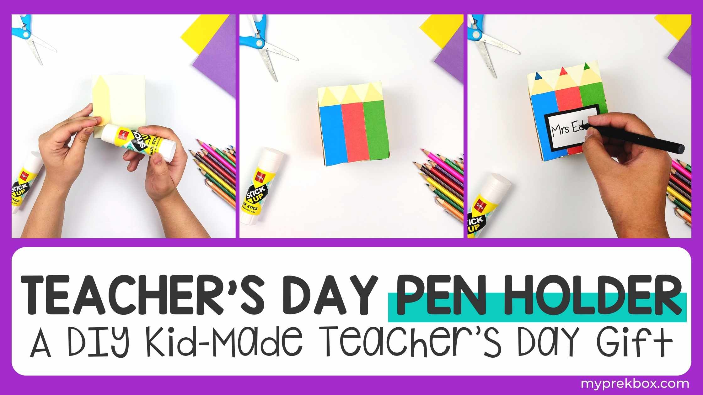 Easy Pen Holder Teacher Gift {tutorial}