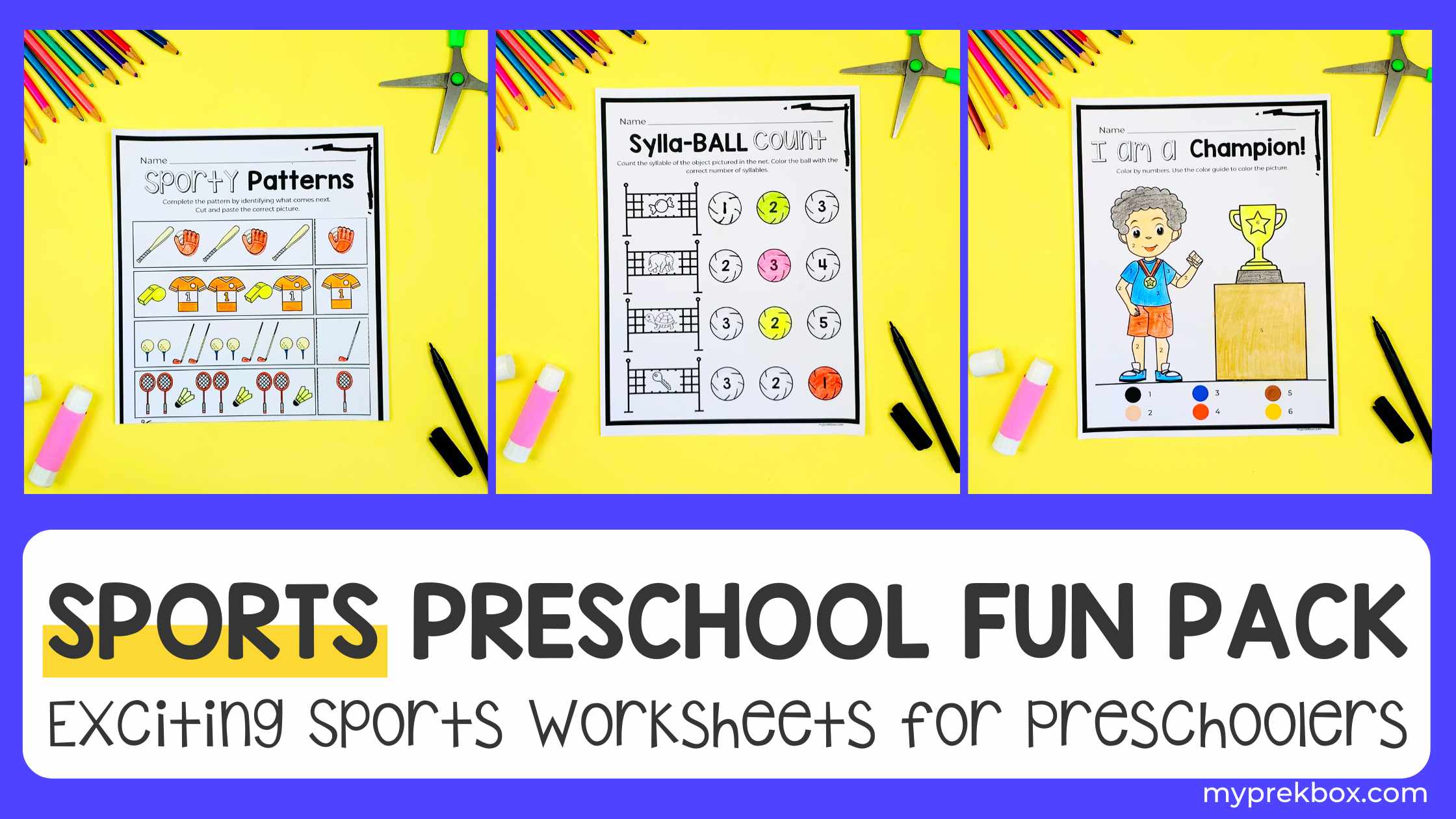 Free Sports-theme Worksheets for Preschoolers