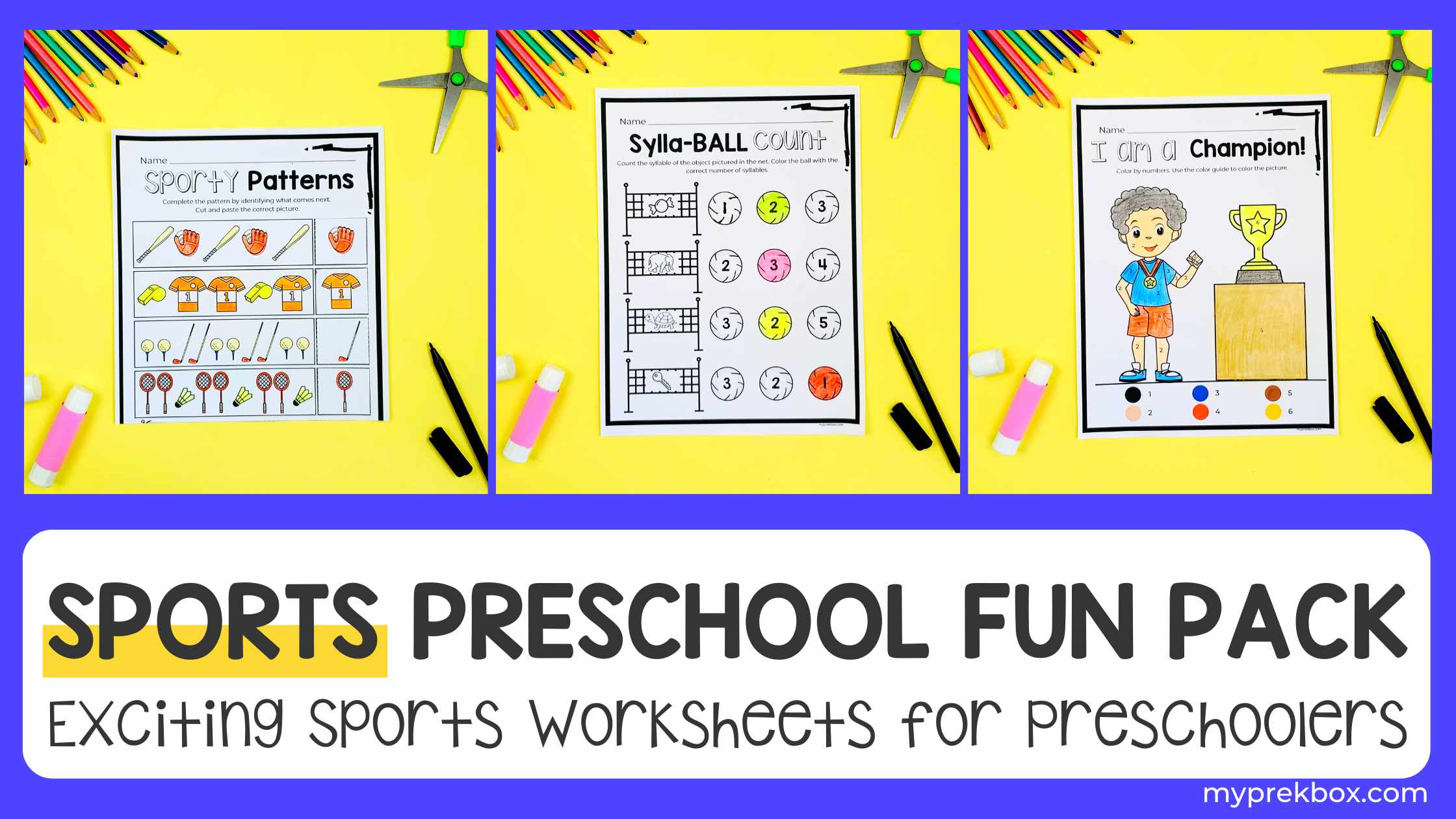 Free Sportstheme Worksheets for Preschoolers