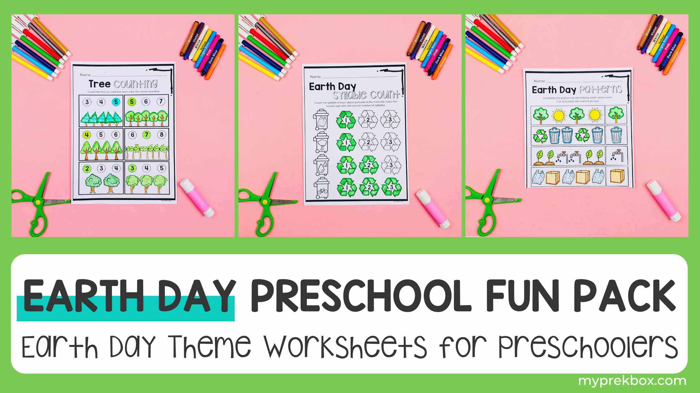 Free Earth Day Theme Worksheets for Preschoolers