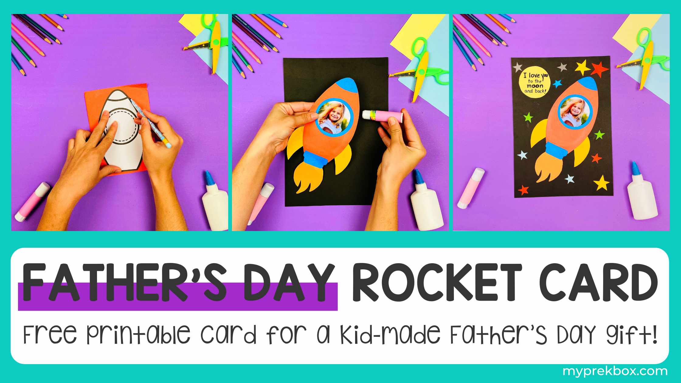 Father’s Day Rocket Card Craft for Kids (I Love You to the Moon and Back, Dad!)
