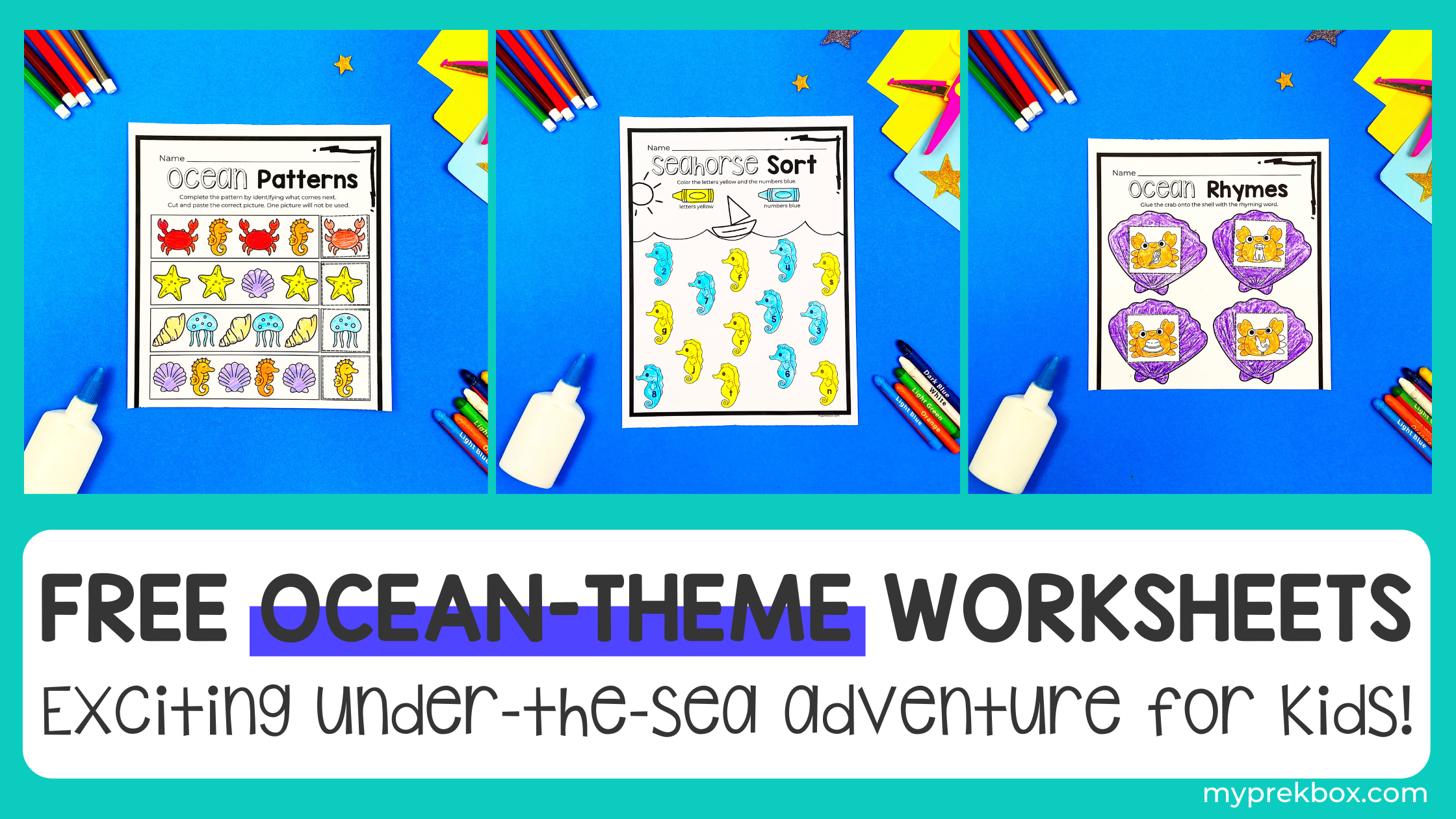 Ocean Preschool Fun Pack: Free Ocean-theme Worksheets for Preschoolers