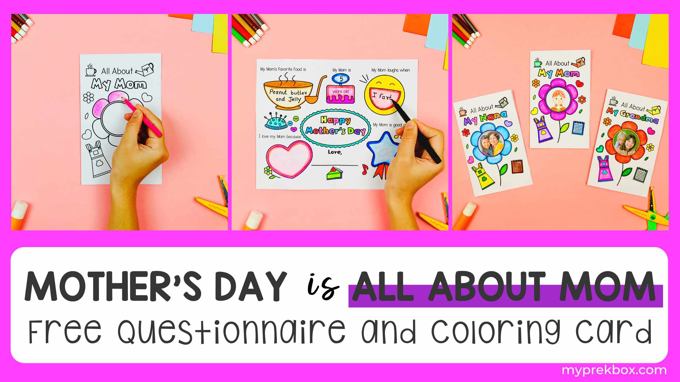 Easy Mother's Day Gift: All About My Mom Questionnaire Coloring Card
