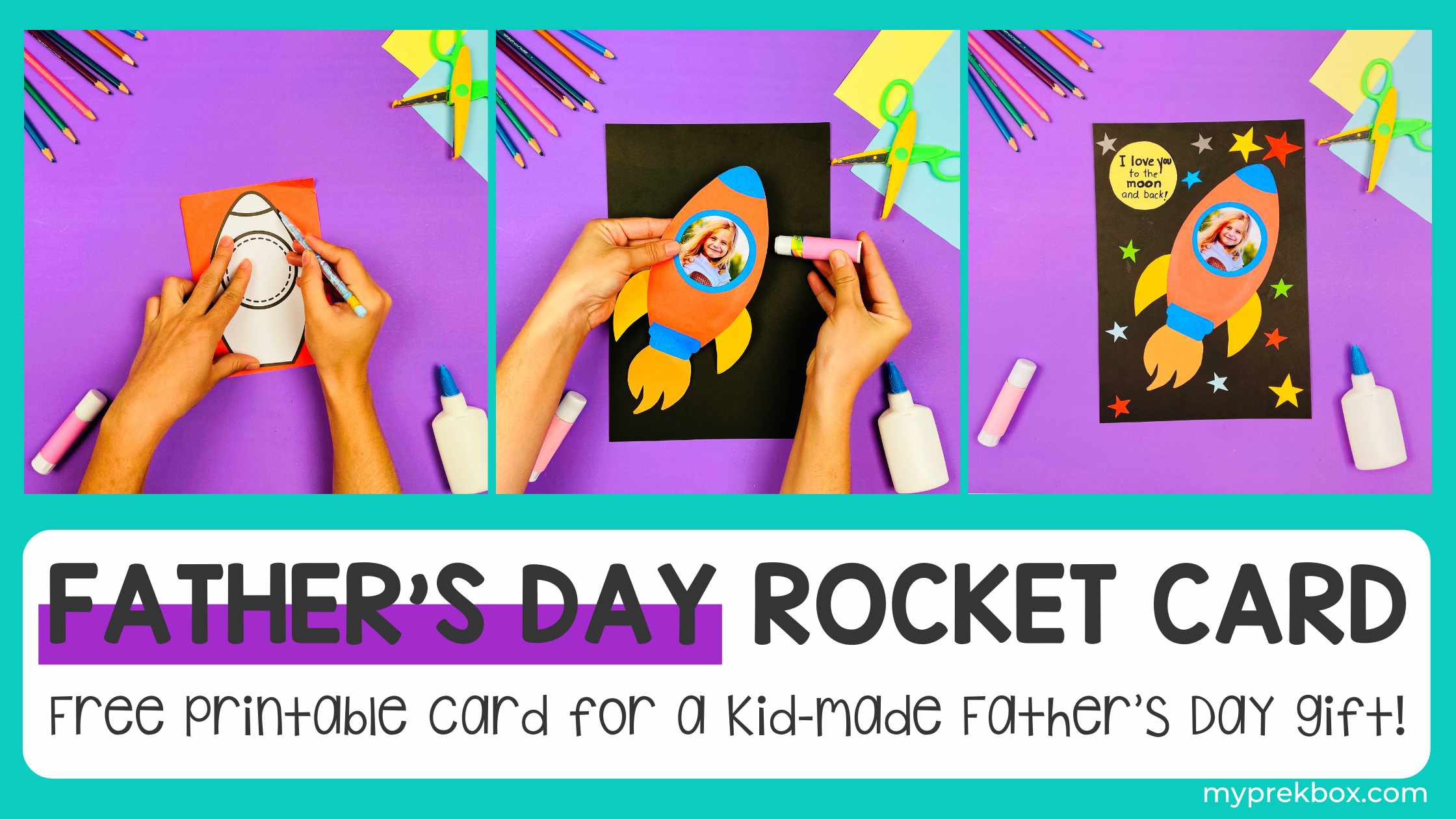 Father’s Day Rocket Card Craft for Kids (I Love You to the Moon and ...