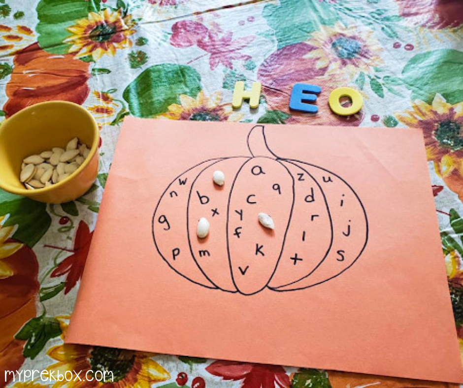 fall themed alphabet and letter learning game