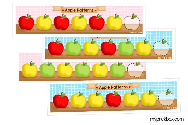 apple theme patterns game for kids