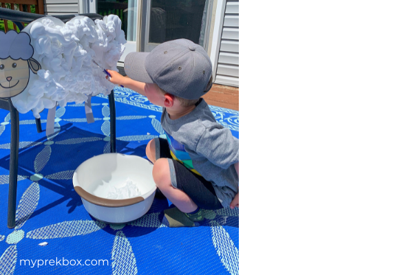 Preschool Sensory Sheer a Sheep Activity 