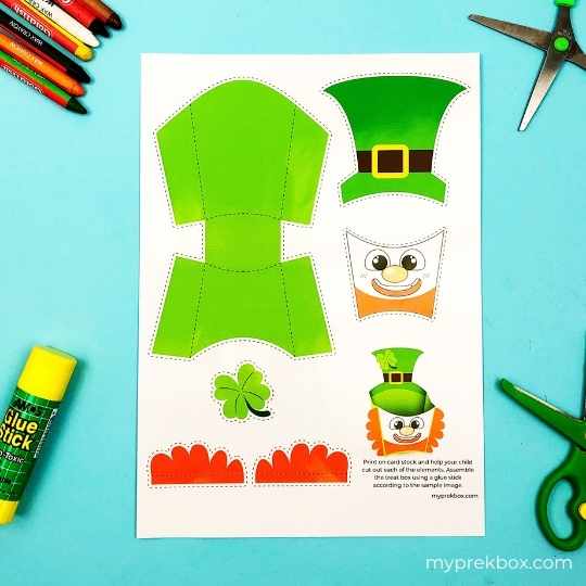 leprechaun treat box craft for preschoolers