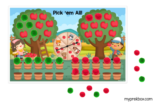apple theme math games for preschoolers