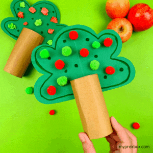 apple tree craft using tissue paper roll