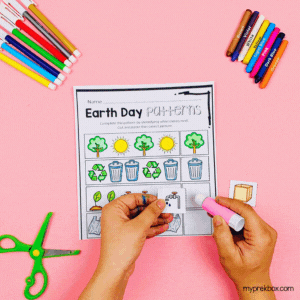 earth day theme patterns worksheet