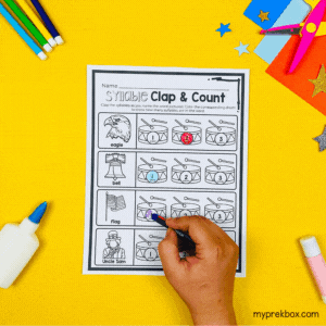 syllable counting worksheet for kids