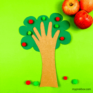 handprint apple tree craft for kids