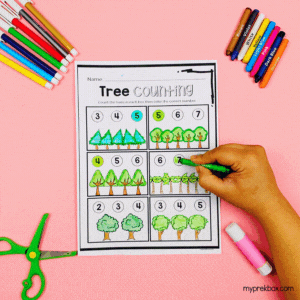 earth day theme counting worksheet