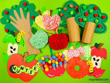 easy apple theme crafts for kids