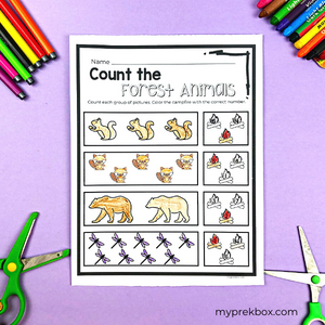 counting activity camping themed