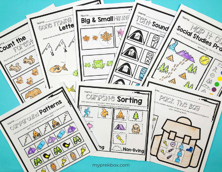 Free Camping Themed Preschool Worksheets