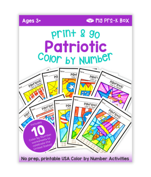 free color by number patriotic theme worksheets