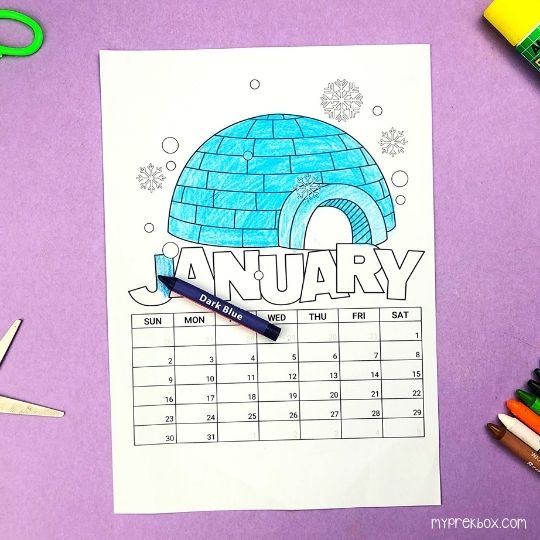 coloring calendar continued coloring
